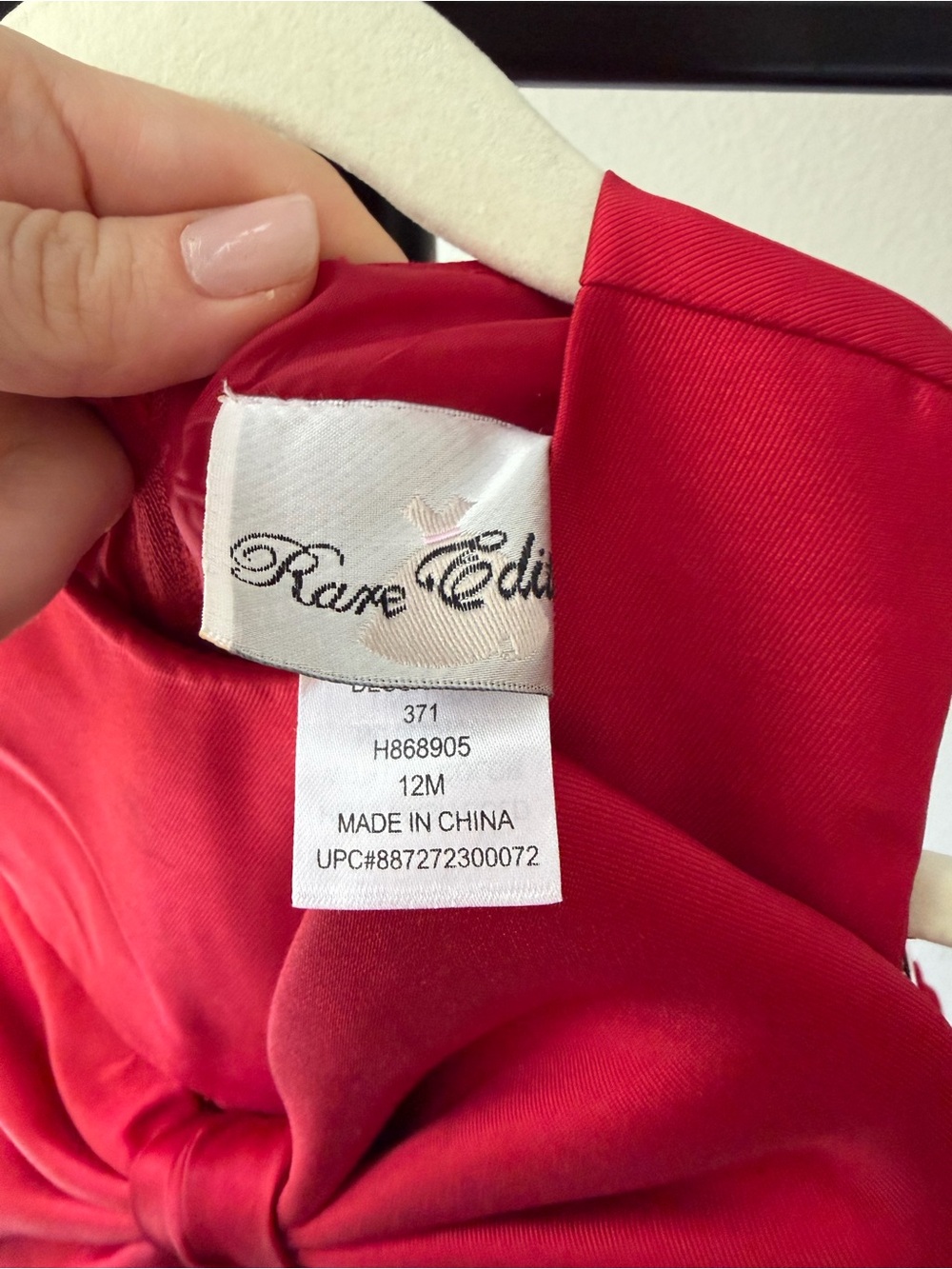 Rare Editions Red Bow-Front Formal Girls' Dress - Picture 6 of 6